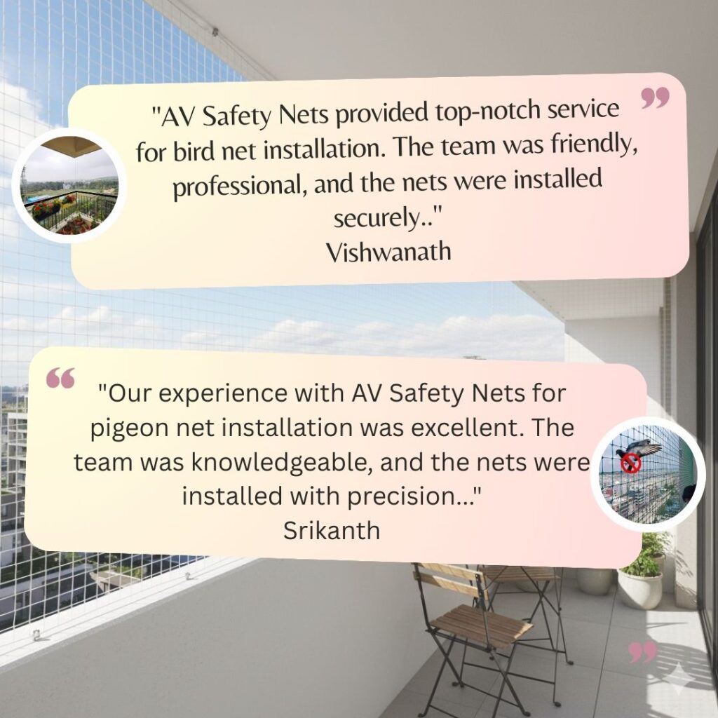 Bird Safety Nets for Balconies in Bangalore | Call 9900767340 | AV Safety Nets Bird Safety Nets for Balconies