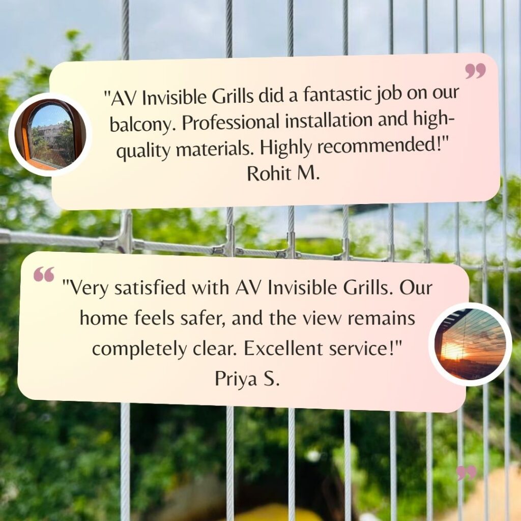 Invisible Grills for Bird Control in Bangalore | Call 9900767340 | AV Safety Nets Invisible Grills for Bird Control